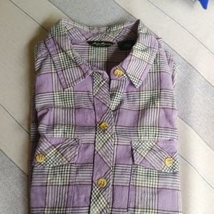 Eddie Bauer, long sleeve, small purple flannel